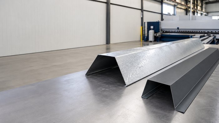 Formed metal trim pieces bundled for delivery